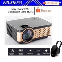 [ Chính hãng ] Combo Máy Chiếu Hỗ Trợ Độ Phân Giải 1080P Thế Hệ Mới W5S + HDMI không dây Chromecast Ultra 4K hỗ trợ 5G