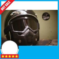 [ CHÍNH HÃNG ] Combo Mũ 3/4 kèm Kính Mặt Nạ Beon - Kính Chống Tia UV và Khói Bụi Tốt - BH 6 Tháng Sử Dụng ♥siêu sale♥