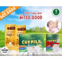 🍀  [CHÍNH HÃNG] Combo nước tắm Yaocare baby thảo dược cho bé và cốm lợi sữa Curmilk cho mẹ. Sản phẩm của ĐH Dược Hà Nội.