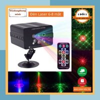 [ CHÍNH HÃNG] Đèn Laser 3D Nháy Theo Nhạc 6-8 Mắt Chiếu 128 Hình - Đèn Phòng Bay, Karaoke, Sân Khấu Có Điều Khiển