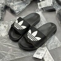 [ Chính Hãng ]  Dép quai ngang adidas Adilette Lite Slides 'Core Black' FU8298 màu Đen sọc Trắng | PiuPiu Authentic