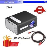 [ Chính hãng ] Máy Chiếu Di Động Mini LCD Rạp Chiếu Phim Tại Nhà T300 Tặng kèm Dây hdmi tròn 1,5m bọc lưới chống nhiễu