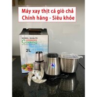 [ Chính hãng ] Máy Xay Thịt Cá Giò Chả Cối Inox -  Cối Xay Thịt Inox Đa Năng Dao 4 Lưỡi  - Máy Xay Rau Củ Dung Tích 2lít