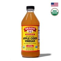 [ Chính hãng Mỹ ] Giấm táo hữu cơ chứa giấm cái hiệu Bragg Organic Apple Cider Vinegar -  473ml