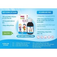 [ Chính Hãng] Neo kids Siro bổ sung Omega3 DHA  Vitamin A, D3 ,E phát triển trí não thị lực cho bé (chính hãng)