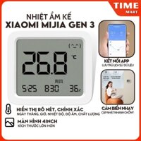 [ CHÍNH HÃNG ] Nhiệt ẩm kế Xiaomi Mijia gen 3, đồng hồ thông minh, hiển thị 6  thông tin, kết nối qua APP [ TIME_MART]