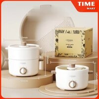 [ CHÍNH HÃNG ] Nồi cơm điện CEOOL Mini 1 tầng và 2 tầng Nhật Bản. Nồi nấu xào đa năng chống dính 600w [ TIME_MART ]