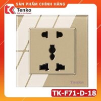 [ Chính Hãng ] Ổ Cắm Đôi 3 Chấu Âm Tường Mặt Kính Cường Lực Cao Cấp TK-F71-D-18 Màu Vàng