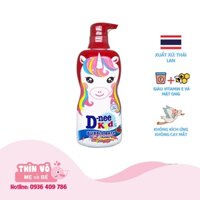 [ CHÍNH HÃNG ] Sữa Tắm Gội Cho Bé Dnee Kid Bubble Bath hình thú Thái Lan 400ml - Màu HỒNG