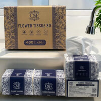 [ CHÍNH HÃNG ] Thùng 20 Gói Giấy Ăn Hoa Xanh Tissue C&E Siêu To Siêu Dai
