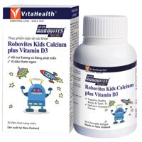 ✅ [CHÍNH HÃNG] Viên Nhai Bổ Sung Canxi Cho Bé Vitahealth Robovites Kids Calcium Plus With Vitamin D3 - Hộp 30 Viên