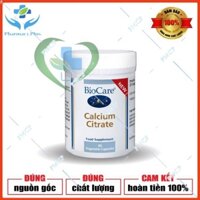 [ CHÍNH HÃNG ] Viên uống canxi Biocare Calcium Citrate, Anh (90 viên) chống loãng xương, phát triển xương và răng cho mẹ