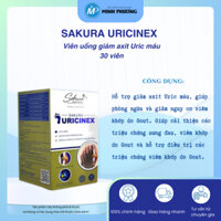 ✅ [CHÍNH HÃNG] Viên uống Sakura Uricinex hạ Acid Uric máu , người nguy cơ viêm khớp do Gout Hộp 30 viên