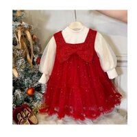 [ Chọn màu] SET VÁY XÒE NƠ NGỰC ÁNH NHŨ PHỐI VOAN XINH XẮN CHO BÉ- CÓ LÓT LÔNG SIÊU ẤM- HÀNG QCCC