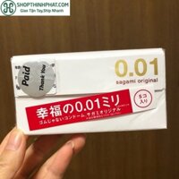 ( chuẩn auth) bao cao su sagami 0.01.- siêu mỏng hộp 5 chiếc