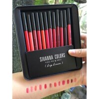 [ Chuẩn ] HỘP SON BÚT CHÌ SIVANNA COLORS LIP LINER SET