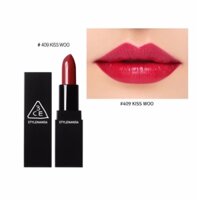 ( ChuẩSON THỎI 3CE MATTE LIP COLOR VỎ ĐEN MÀU 409 KISS WOO