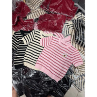 [ CHUBBY BIGSIZE ] Áo len sọc ngang thêu gấu bigsize từ 45-80kg