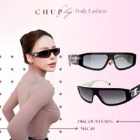 | CHUPCHUP.STORE | Kính Mát Dáng Oval Xếch Phong Cách Siêu Cấp Thời Trang Ôm Mặt Phối Viền Hottrend C49