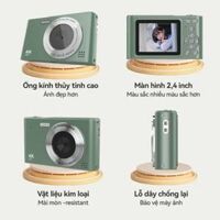 -CLUBLU- Máy Ảnh Kỹ Thuật Số H15CCD Digital Camera Mini 4K Cho Học Sinh Siêu Mỏng Nhỏ Gọn Chính Hãng