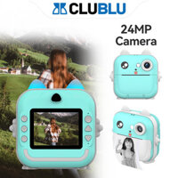 -CLUBLU- Máy Ảnh Mini in Nhiệt Chụp Lấy Liền Kỹ Thuật Số Cute Camera 24MP 720P Với 3 Cuộn Giấy Nhiệt
