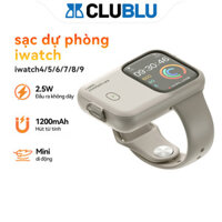 -CLUBLU- Pin Sạc Dự Phòng Mini Cho Apple Watch Power Bank Không Dây Đồng Hồ Ultra 1200mAH