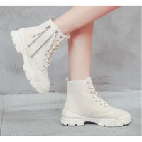 🕎 Có ảnh thật - Giày boot nữ cổ lửng không độn đế phong cách Hàn Quốc B135 . new new new . 2020 K . : : : ' ,