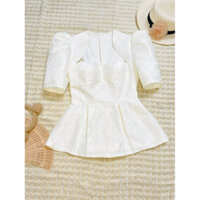 ( có ảnh thật)Áo trắng thiết kế_ Áo peplum_ Áo đi tiệc _A02301