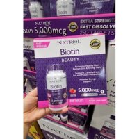 ( Có Bill Mỹ) Viên Ngậm Hỗ Trợ Mọc Tóc Natrol Biotin 5000mcg 250 Viên - Biotin 5000 mcg Cosin Store