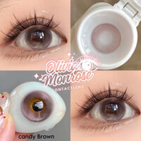 [ Có Cận ] 1 Cặp Lens Mắt CANDY Nâu Giãn Tròng ( Tặng khay gương full dụng cụ đeo )