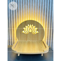 ( Có Đèn Led ) BÀN THỜ TREO TƯỜNG HOA SEN XOÈ + Sản phẩm tự lắp ráp