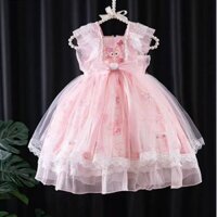 * * Cô Gái Lingna Belle Gothic Mùa Hè Công Chúa Trẻ Em Váy Mới Thời Trang Nơ Bé Váy Siêu Cổ Tích20250331