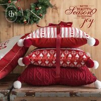 ✿ có hàng sẵn ✿ bộ gối ngủ văn phòng Giáng sinh ♟Vỏ Gối Màu Đỏ Sang Trọng Phong Cách Giáng Sinh Trang Trí Phòng Khách♀