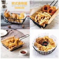 🔥 có hàng sẵn 🔥 Để Bàn Trang Trí Nhà Hàng Giỏ đựng khoai tây chiên Khay đựng đồ ăn nhẹ sáng tạo Cánh gà sáng tạo Khoai tây chiên Hộp Đựng Thực Phẩm Lưới Chiên Khay Giỏ Chiên Đĩa đồ ăn chiên Tiện dụng ♫Sáng Tạo Thép Không Gỉ Ăn Nhẹ Đĩa Chiên Thức Ăn Chiê