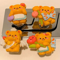 🔥 có hàng sẵn 🔥 dễ thương Nút xả bồn cầu tự dính Mở rộng công tắc xả Thích hợp cho trang trí phòng tắm Nút hỗ trợ xả bồn cầu Chất lượng cao đa chức năng ☛&quot;Bộ 4&quot; Công tắc vệ sinh gấu bơ Báo chí Nail Art Nhãn dán nút xả đặc biệt Sử dụng tại nhà☃