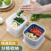 🔥 có hàng sẵn 🔥 Nhựa Tủ Lạnh Bảo Quản Kín Vỏ Hộp Thoát Nước Hộp đựng ớt hành tỏi gừng Hộp đựng đồ nhà bếp Tươi Giữ Hộp Bảo Quản Thực Phẩm Có Ngăn Trang chủ ☀Đồ tạo tác giữ tươi trái cây và rau củ đa chức năng cho nhà bếp và tủ lạnh Vỏ sò đặc biệt, Hộp b