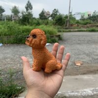 [ CÓ SẴN ] Mô Hình Chó Poodle Tiny Màu Nâu Giống Thật