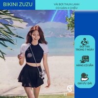 [ Có size ] Bikini đồ bơi nữ đi biển 2 mảnh crop-top mix chân váy phong cách Hàn Quốc BIKINI ZUZU
