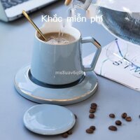 ♕ ℡ Cốc Sứ Có Nắp Thìa Bắc Âu Cà Phê Ăn Sáng Cốc Nước Sữa Cặp Đôi Cốc Tư Nhân Tùy Chỉnh Logo