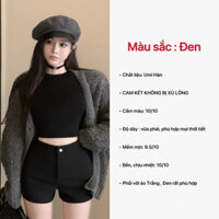 [ COMBO 1 ĐEN 1 TRẮNG ] Quần short nữ cạp cao chất umi co dãn cài cúc