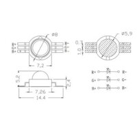 [ COMBO 10 CHÍP ] Chíp Led luxeon 3in1 RGB 3W