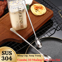 [ Combo 10 ] Muỗng ( Thìa ) Thìa Cà Phê Cán Dài Inox 304 Đẳng Cấp Sang Trọng