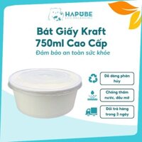🔥 [Combo 100 Cái] Bát Giấy Kraft Trắng 750ml – Chắc Chắn, Tiện Lợi, Thân Thiện Môi Trường ♻️