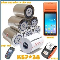 [ COMBO 100 CUỘN ]Giấy In Bill K57x38 Cho Máy Cà Thẻ Pos cầm tay K57*38 Máy In Cầm Tay K57