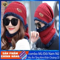 [ COMBO 2 ĐÔI ] MŨ LEN NAM NỮ KÈM KHĂN CỔ HÀN QUỐC CAO CẤP HÀNG HÓT