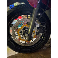 [ Combo 2 món cho Vario/Vision 2013-2023 ] Đĩa Overisze khoen Đỏ gắn mâm 4 lỗ size 267mm + Pát Cnc nguyên khối