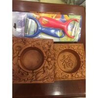 🔈🔈[ Combo 2 món ] Gạt Tàn Thuốc Lá, Gỗ Hương Nguyên  Khối 💝 Chạm khắc hình Rồng, Phượng.