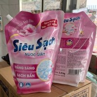 🌈🌈 Combo 2 túi nước giặt Lix Siêu Sạch Hoa Anh Đào dung tích 2.4kg/túi - Lixco Việt Nam