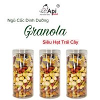 [ COMBO 3 HỘP ] Ngũ Cốc Granola KHÔNG YẾN MẠCH - CÓ MACCA - NHO & XOÀI (Macca, Hạnh Nhân, Óc Chó Vàng, Óc Chó Đỏ, Hạt Điều rang muối, Hạt Bí, Nho Khô, Xoài Sấy)
