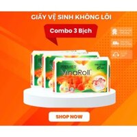 ( Combo 3 Lốc  ) Giấy Vệ Sinh Không Lõi VinaRoll Mềnh Mịn - Thanh Phong Shop1